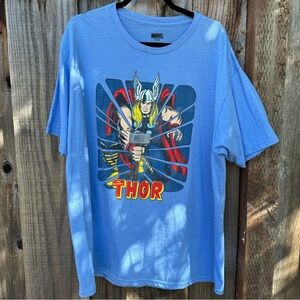 Marvel Thor Men 2X Graphic T Shirt NWOT Blue Tee Short Sleeve Plus Unisex PTP 24